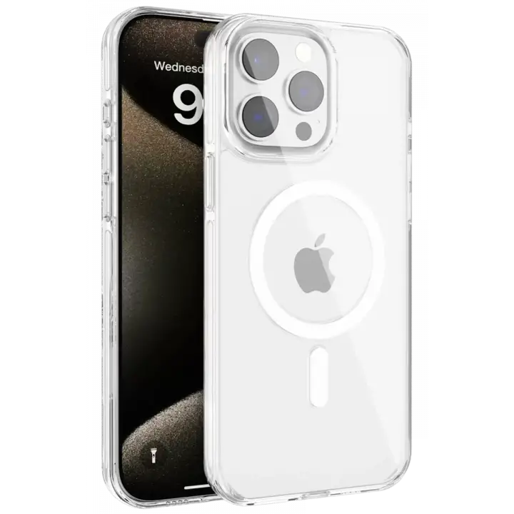Joko Apple iPhone 15 Pro Max Gleam PC Sert Magsafe Kılıf - Şeffaf