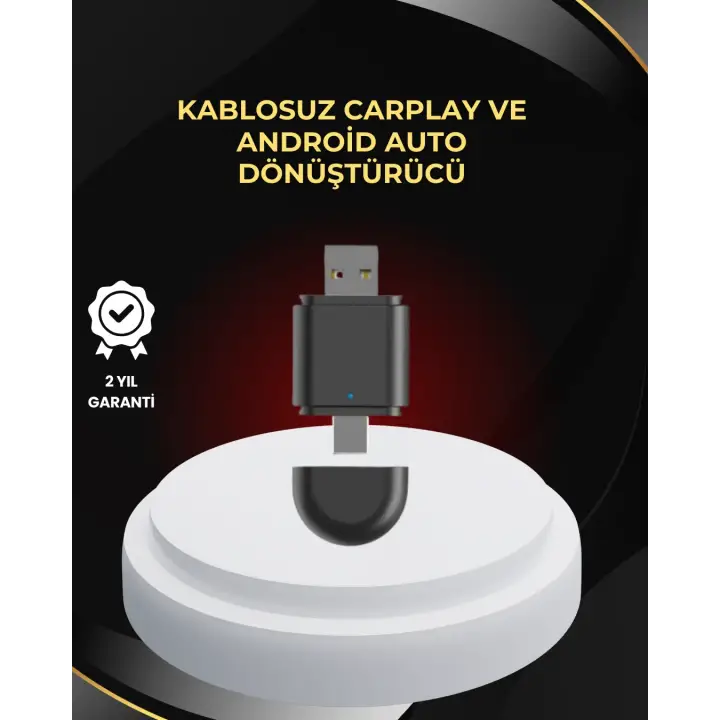 Kablosuz CarPlay ve Android Auto Dönüştürücü – USB-A &amp; Type-C Girişli Akıllı Adaptör