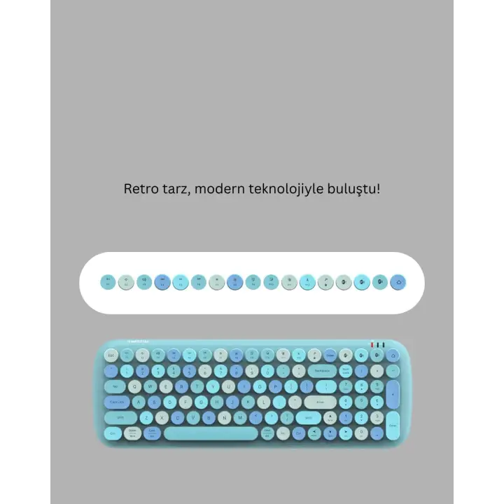 Kablosuz Klavye Mouse Seti mavi