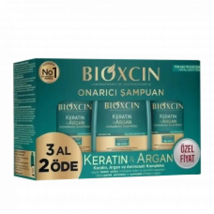 Keratin ve Argan Onarıcı Şampuan 300 ml - 3 Al 2 Öde