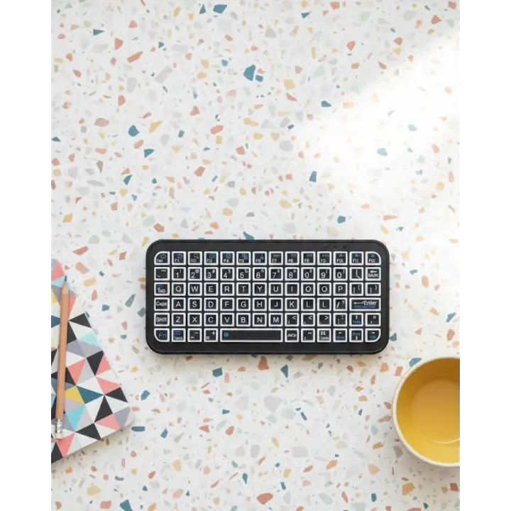Kompakt Siyah RGB Işıklı Bluetooth Mini Klavye