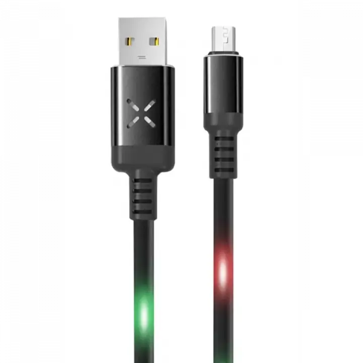 Konfulon DC09 Ses Duyarlı Işıklı Micro USB Kablo 1M 2A - Siyah