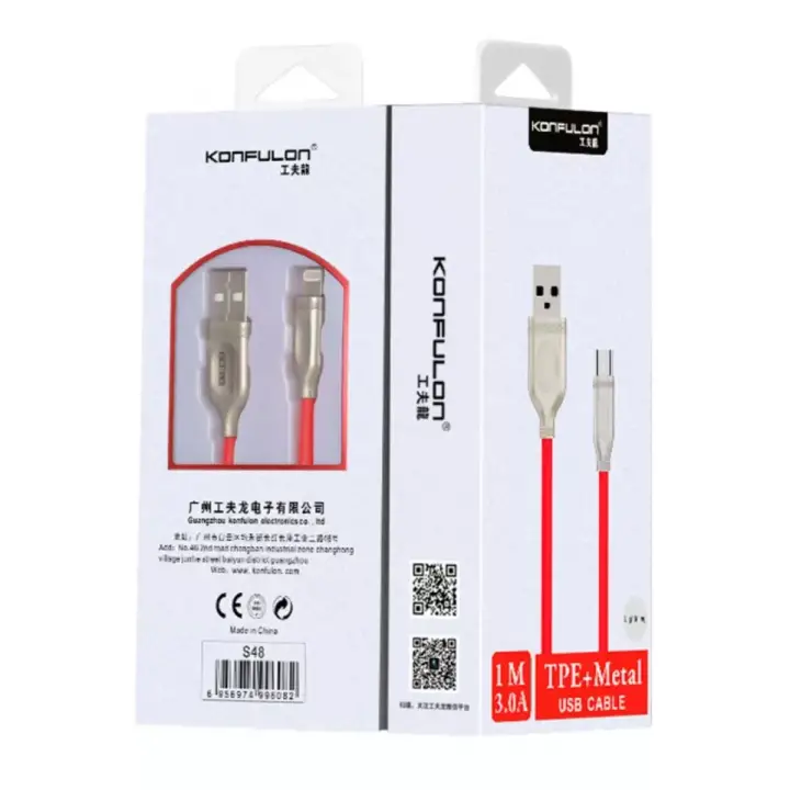 Konfulon S48 Lightning Kablo iphone Uyumlu 1M 3A - Beyaz