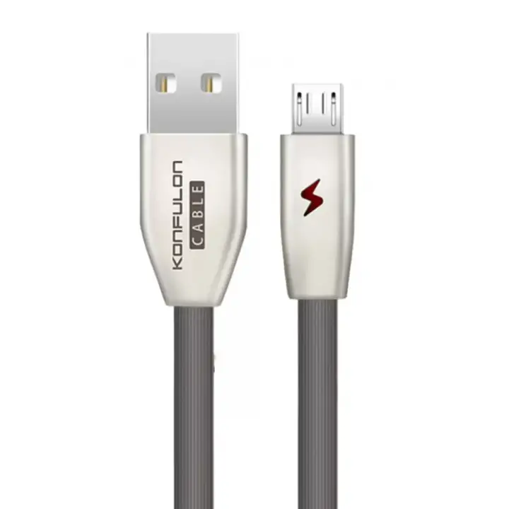 Konfulon S53 Led Işıklı Micro USB Kablo 1M 3A - Siyah