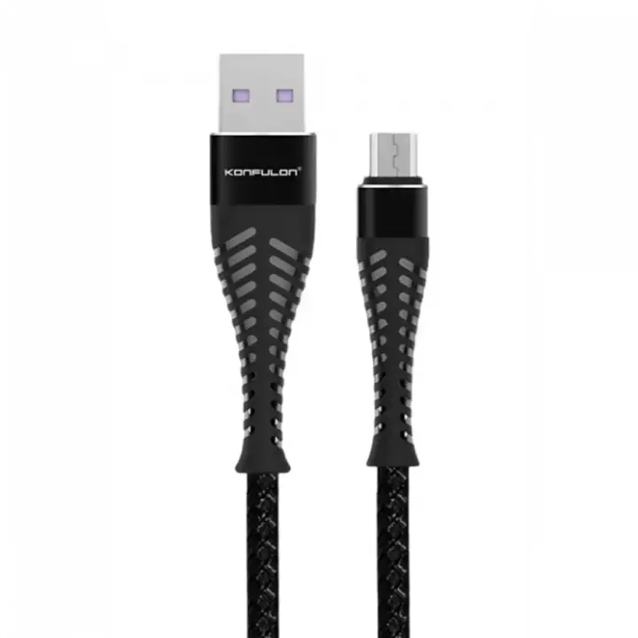 Konfulon S61 Micro USB Kablo 1.2M 2.1A - Siyah