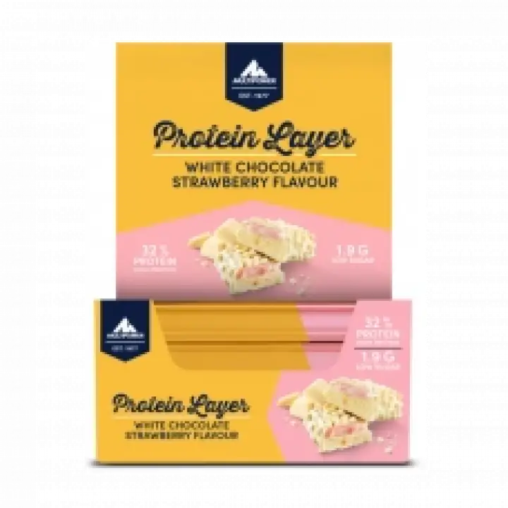 Layer Bar 50 gr Beyaz Çikolata &amp; Çilek 18 Adet