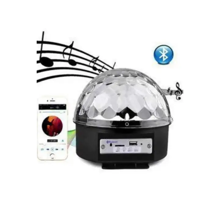 Led Işık Disko Topu Bluetooth Hoparlörlü USB Müzik Çalar Kumandalı