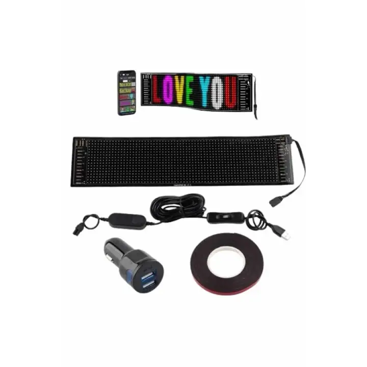 LED Matrix Panel RGB Ekran Kumandalı Araç Camına Uygun