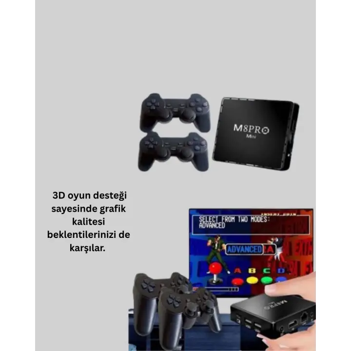 M8Pro Android TV Box ve Retro Oyun Konsolu 64GB