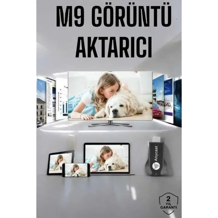 M9 Plus Kablosuz Görüntü+Ses Aktarıcı HDMI TV