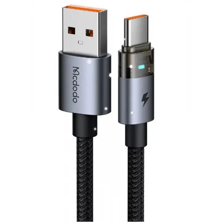 MCDODO CA-5581 TYPE-C TO TYPE-C 100W 1.2M LED IŞIKLI ŞEFFAF KABLO
