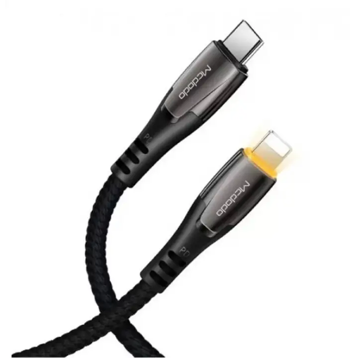 MCDODO CA-7651 36W Type-C To Lightning Hızlı Data-Şarj Kablosu 1.8M 3A - Siyah