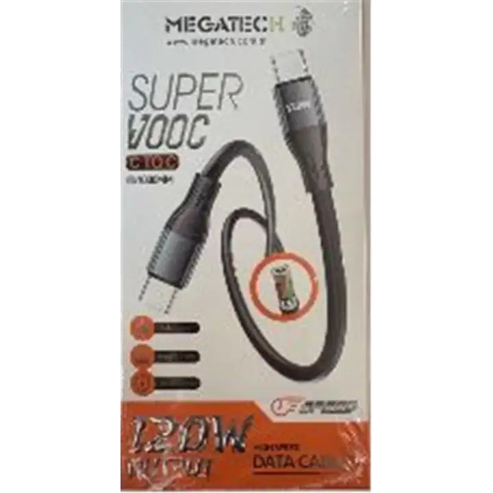 Megatech MT-120T Hasır 120W Type-C To Type-c Data Kablosu