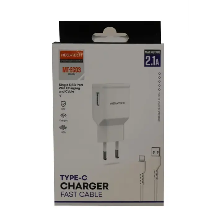 Megatech MT-EC03 2.1A Micro Usb TYPE-C Kablo+ Ev Şarj Adaptörü Hızlı Şarj