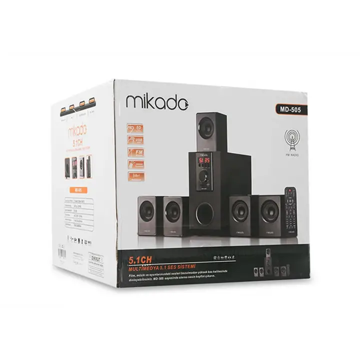 Mikado MD-505 5+1 Usb+SD+FM Destekli Bluetooth Speaker Kumandalı