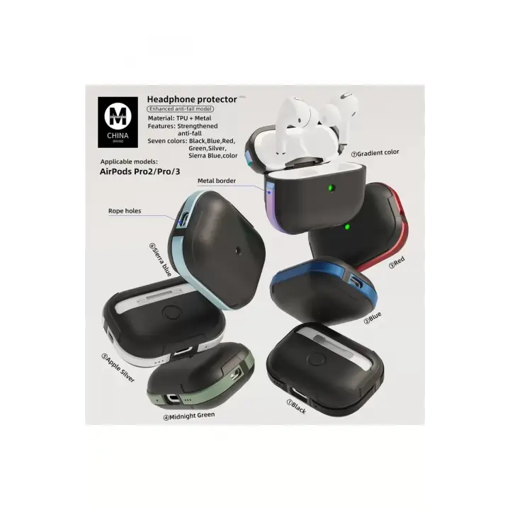 Movenchy Airpods Pro 2 (2.nesil) MO-A8 Armor Kılıf - Rainbow