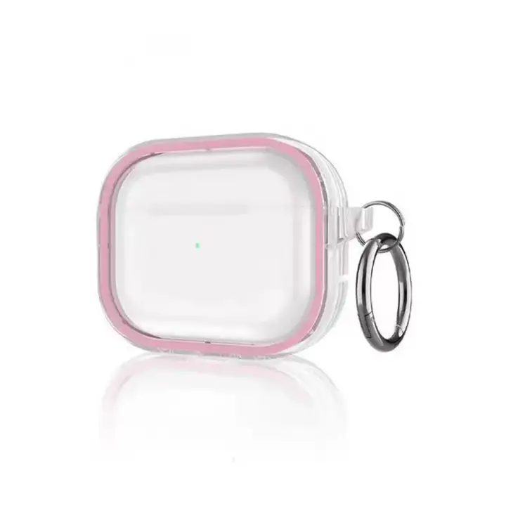 Movenchy Apple Airpods Pro 2 (2.nesil) Shiny Şeffaf Kılıf - Pembe
