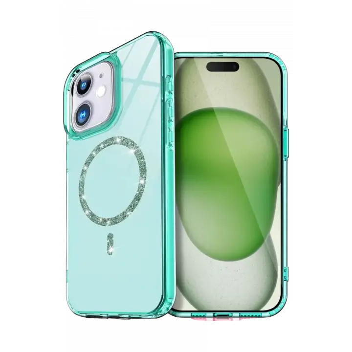 Newface Apple iPhone 11 Live Diamond Magsafe Kapak - Yeşil