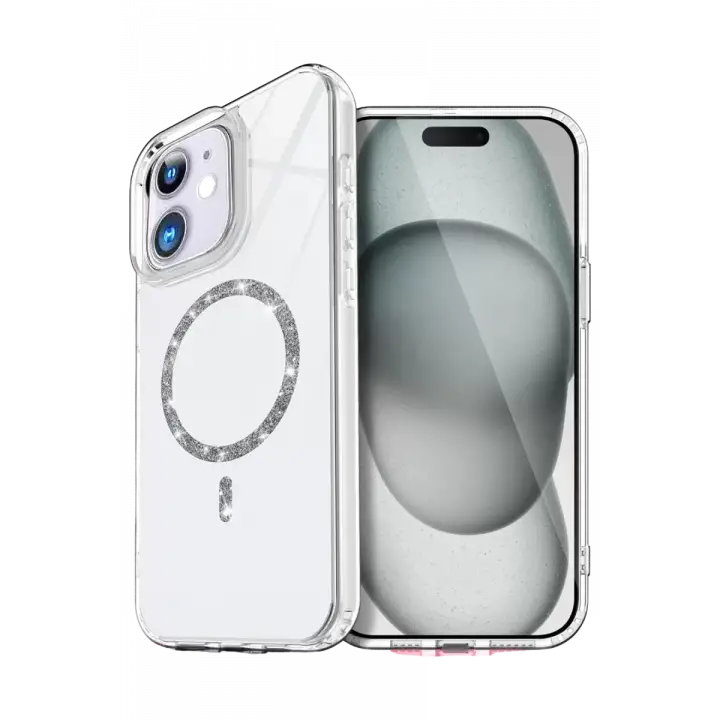 Newface Apple iPhone 12 Live Diamond Magsafe Kapak - Şeffaf