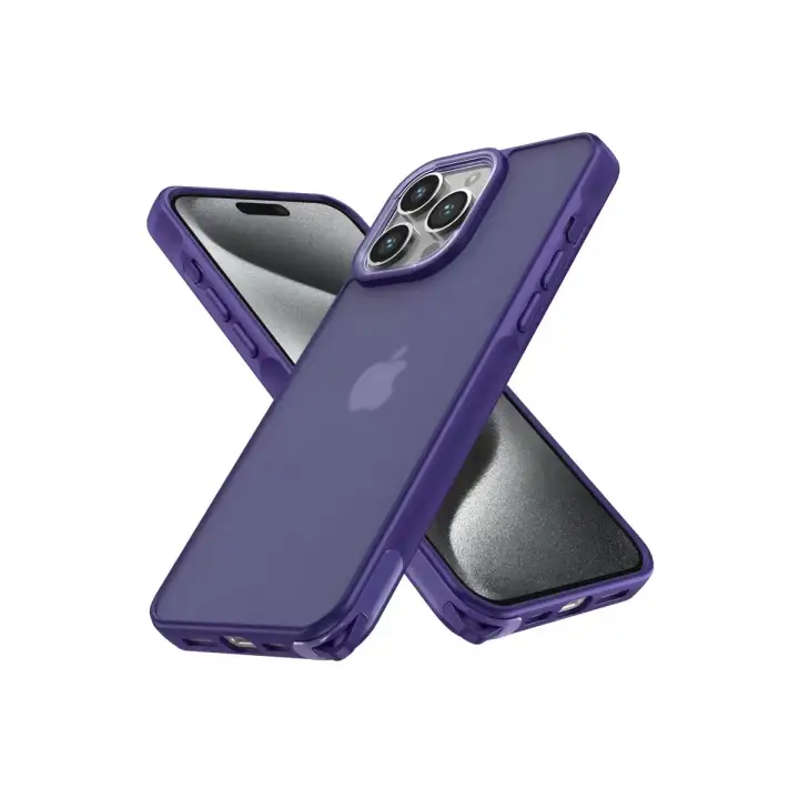 Newface Apple iPhone 13 Pro Max Kılıf Elegant Kapak - Derin Mor