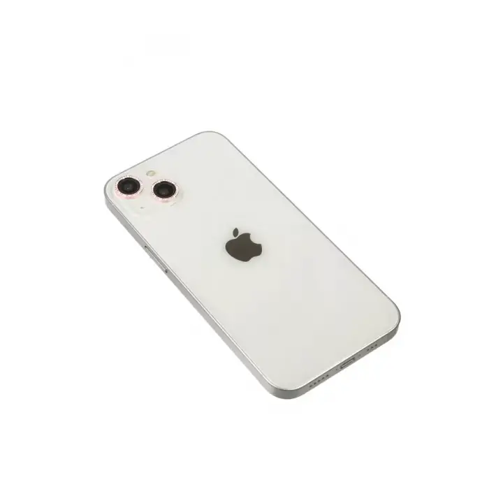 Newface Apple iPhone 14 Diamond Kamera Lens - Pembe