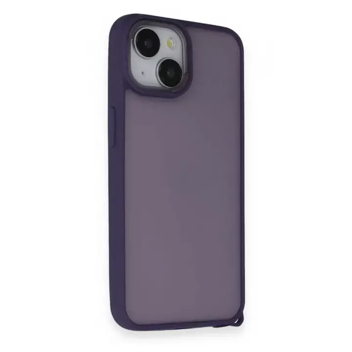 Newface Apple iPhone 14 Kılıf Elegant Kapak - Derin Mor