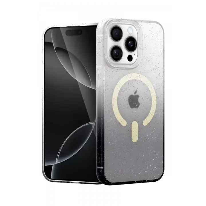 Newface Apple iPhone 14 Pro Max Pummel Shiny Magsafe Kapak - Siyah