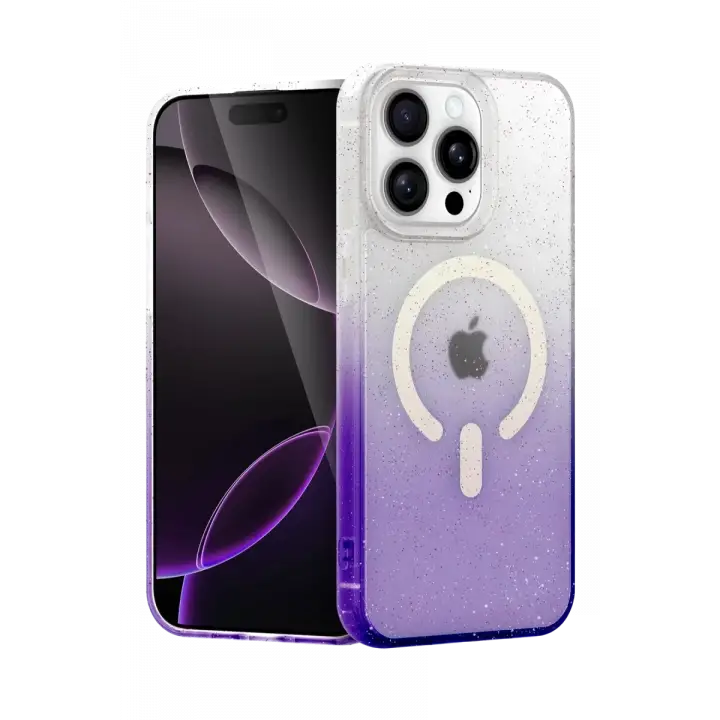 Newface Apple iPhone 14 Pro Pummel Shiny Magsafe Kapak - Mor