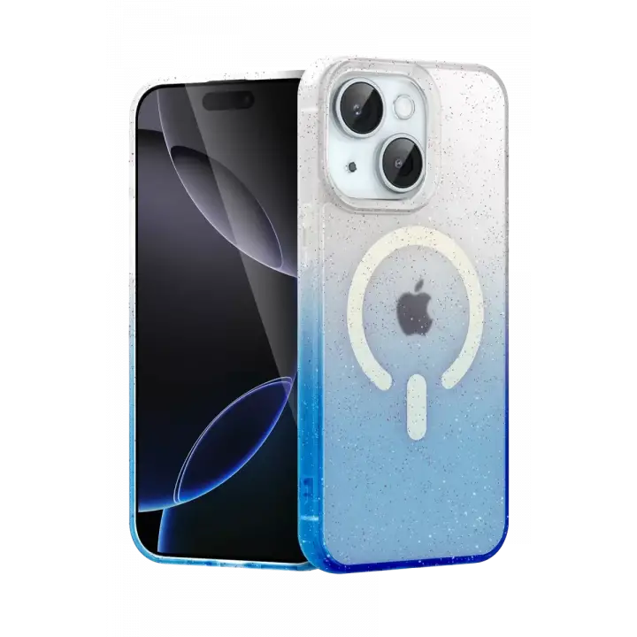 Newface Apple iPhone 14 Pummel Shiny Magsafe Kapak - Mavi