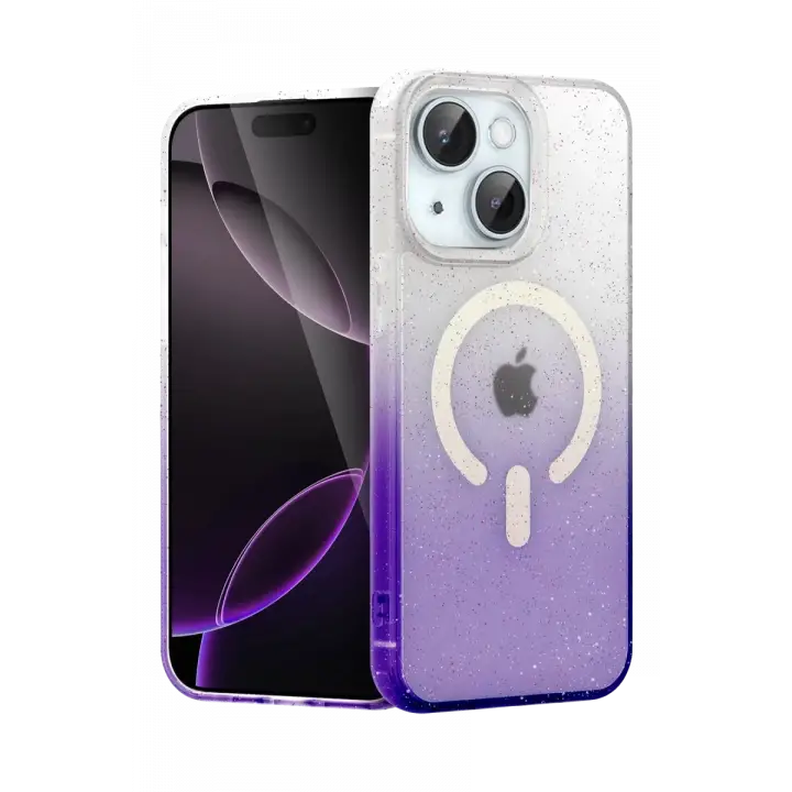Newface Apple iPhone 14 Pummel Shiny Magsafe Kapak - Mor