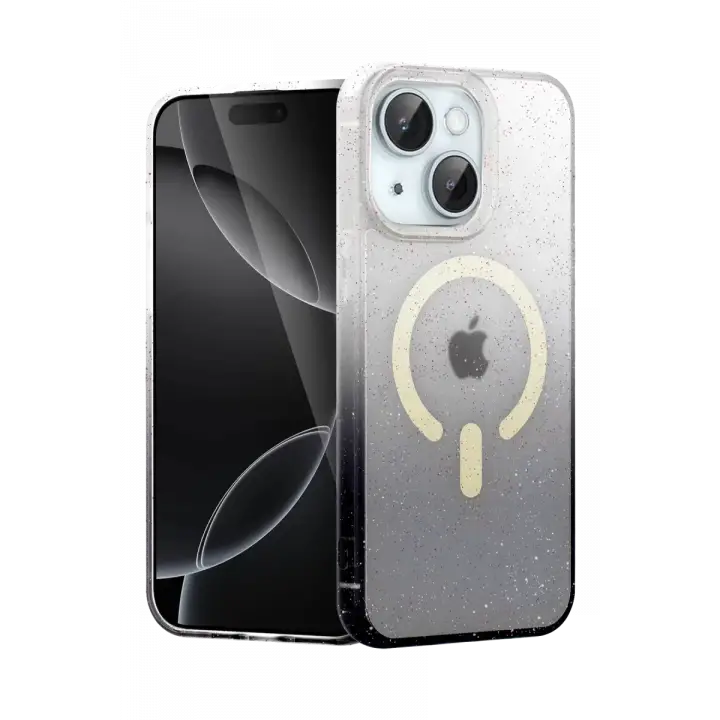 Newface Apple iPhone 14 Pummel Shiny Magsafe Kapak - Siyah