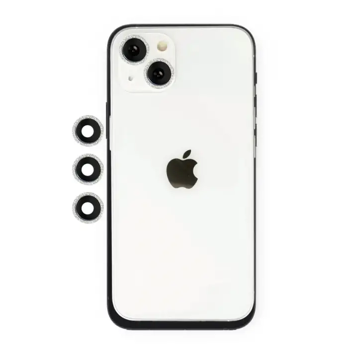 Newface Apple iPhone 14 Shine Kamera Lens - Gümüş