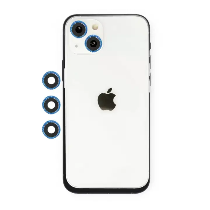 Newface Apple iPhone 14 Shine Kamera Lens - Mavi
