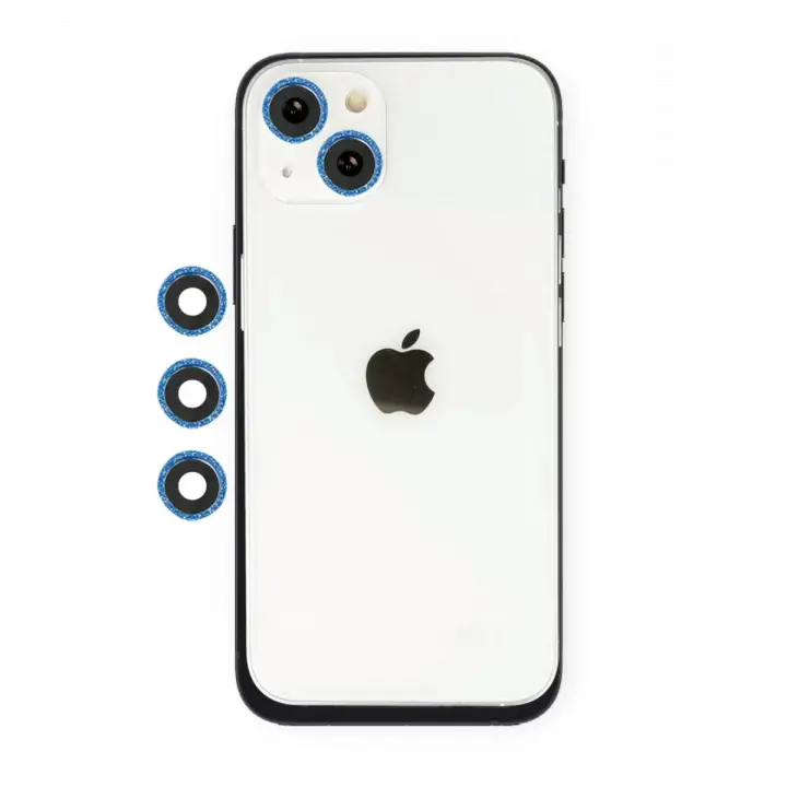 Newface Apple iPhone 14 Shine Kamera Lens - Mavi