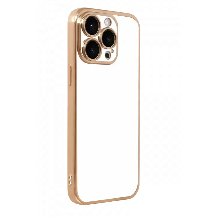 Newface Apple iPhone 15 Pro Max Razer Lensli Silikon - Gold