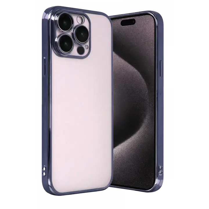 Newface Apple iPhone 15 Pro Max Razer Lensli Silikon - Lacivert