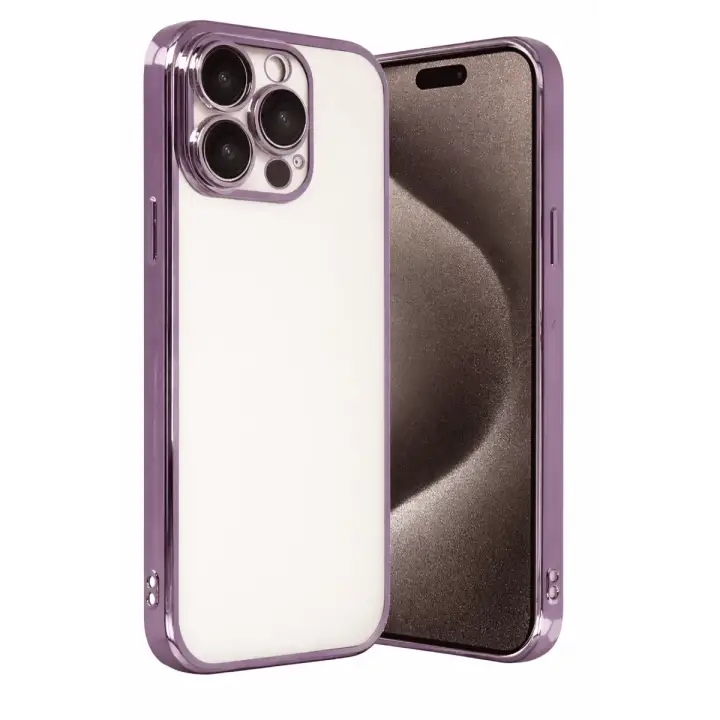 Newface Apple iPhone 15 Pro Max Razer Lensli Silikon - Mor