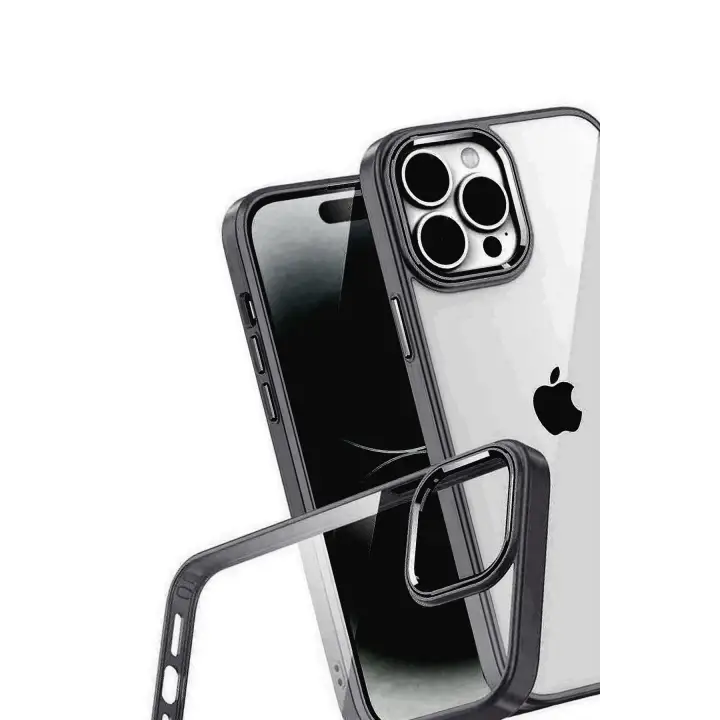 Newface Apple iPhone 15 Pro Max Razer Lensli Silikon - Siyah