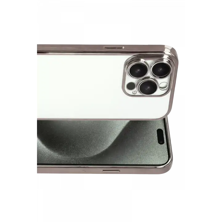 Newface Apple iPhone 15 Pro Max Razer Lensli Silikon - Titan Gri