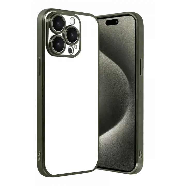Newface Apple iPhone 15 Pro Max Razer Lensli Silikon - Yeşil