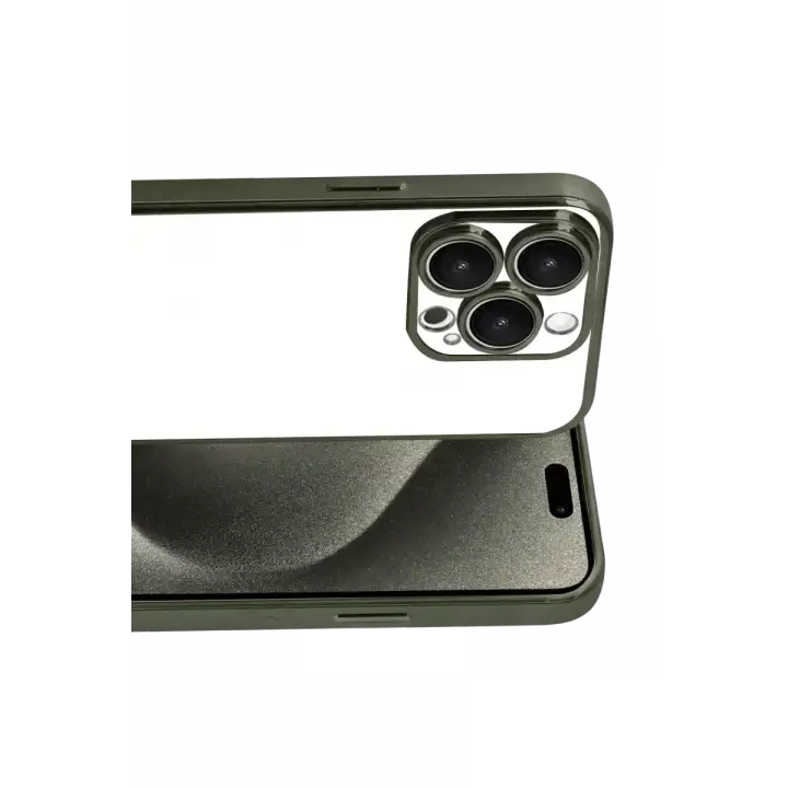 Newface Apple iPhone 15 Pro Max Razer Lensli Silikon - Yeşil