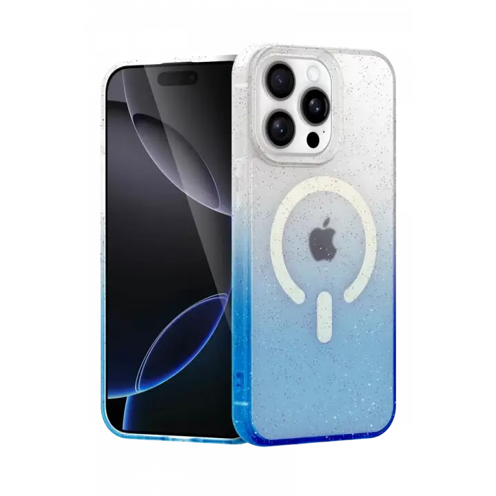 Newface Apple iPhone 15 Pro Pummel Shiny Magsafe Kapak - Mavi