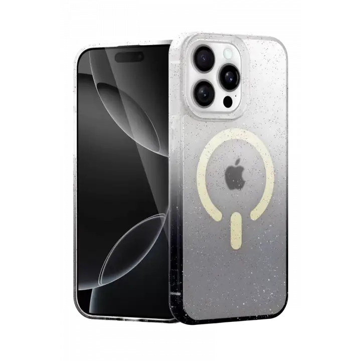 Newface Apple iPhone 15 Pro Pummel Shiny Magsafe Kapak - Siyah