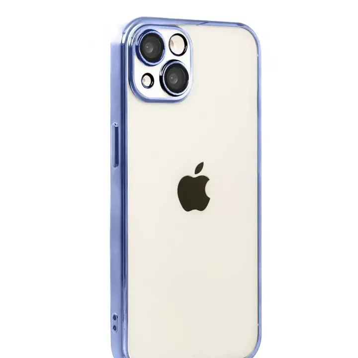 Newface Apple iPhone 15 Razer Lensli Silikon - Açık Mavi