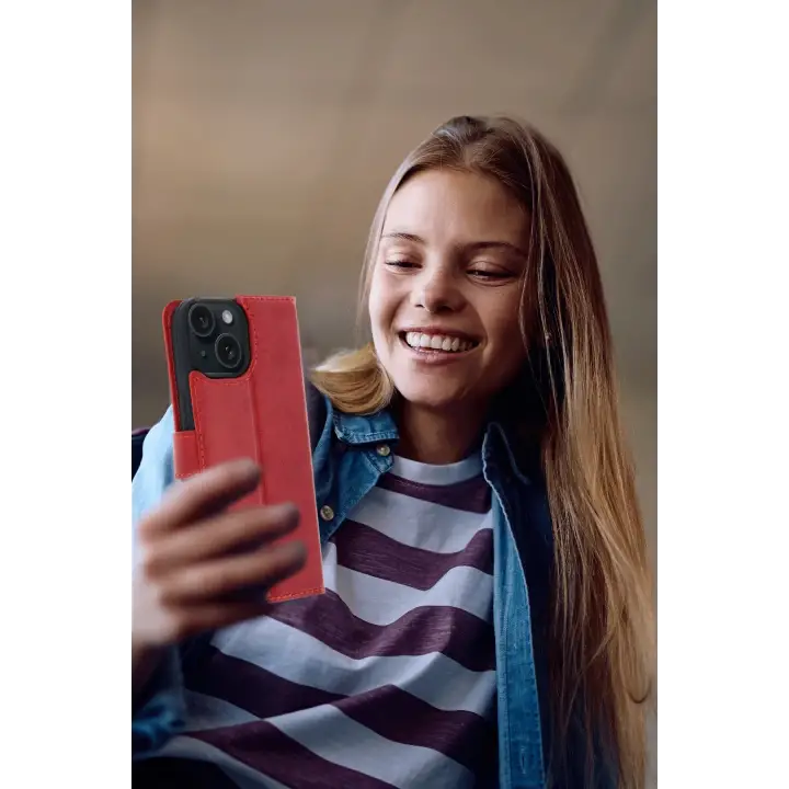 Newface Apple iPhone 15 Trend S Plus Kapaklı Kılıf - Taba
