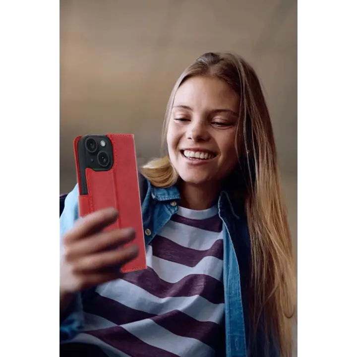 Newface Apple iPhone 15 Trend S Plus Kapaklı Kılıf - Taba