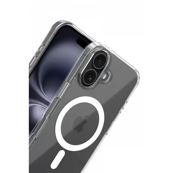 Newface Apple iPhone 16 Combo Sert Şeffaf Magsafe Kapak - Şeffaf