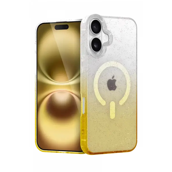 Newface Apple iPhone 16 Plus Pummel Shiny Magsafe Kapak - Gold