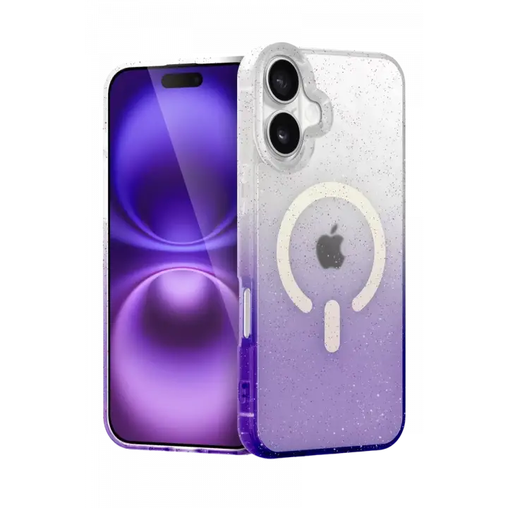 Newface Apple iPhone 16 Plus Pummel Shiny Magsafe Kapak - Mor