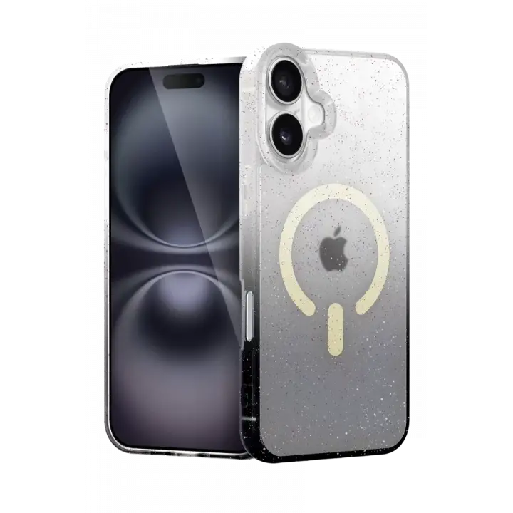 Newface Apple iPhone 16 Plus Pummel Shiny Magsafe Kapak - Siyah